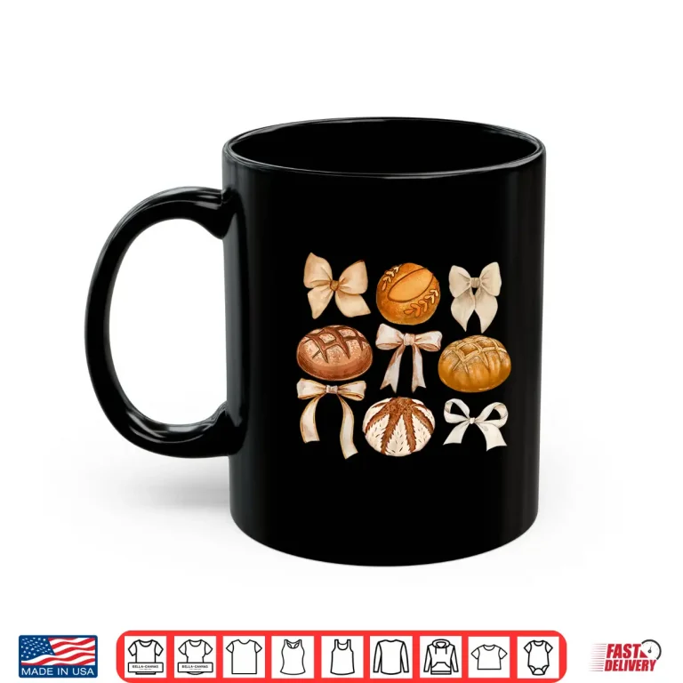 Mug Vintage Coquette Bow Sourdough Bread Baking Baker Shirt