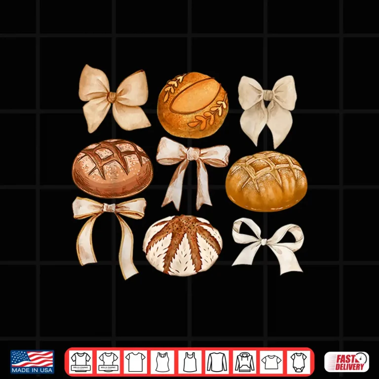 Design Vintage Coquette Bow Sourdough Bread Baking Baker Shirt