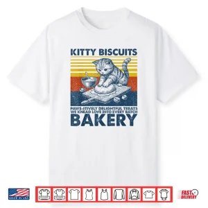 Funny Baker Tee Kitty Biscuits Bakery Cat Baking Kneading Shirt