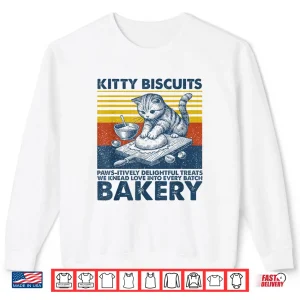 Sweatshirt Funny Baker Tee Kitty Biscuits Bakery Cat Baking Kneading Shirt