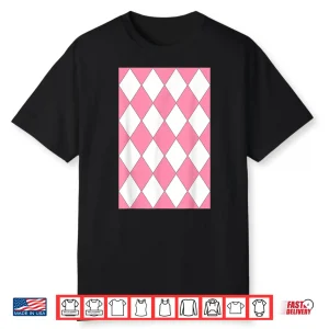 Geometric Large Harlequin Pattern Baker Miller Pink White Shirt
