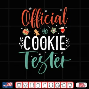 Design Official Cookie Tester Funny Christmas Couples Shirt