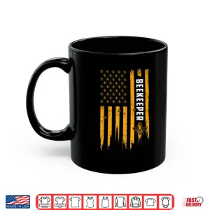 Mug Beekeeping American Flag Honeycomb Honey Bees Beekeeper Shirt