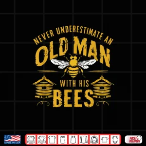 Design Vintage Never Underestimate A Professional Beekeeper Shirt