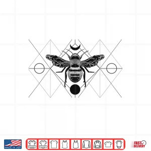Design Bee Geometric Art Pattern Insect Tattoo Beekeeper Gift Shirt