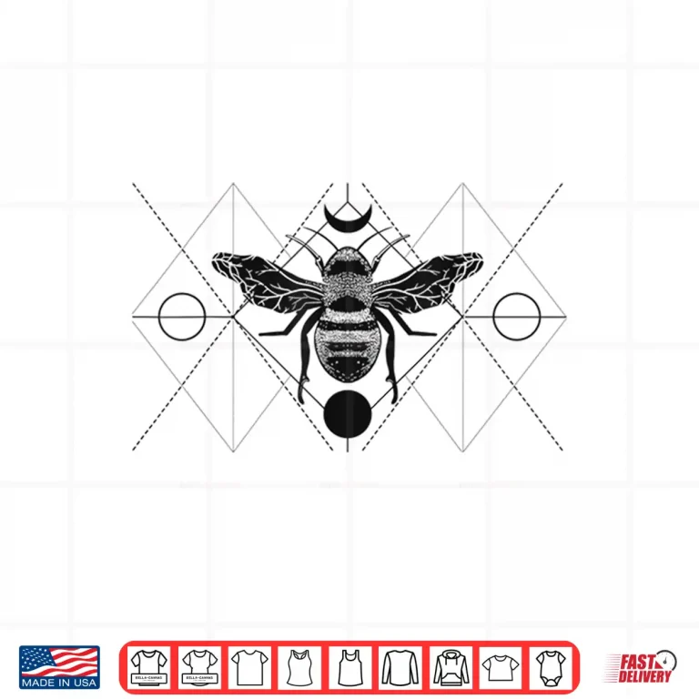Design Bee Geometric Art Pattern Insect Tattoo Beekeeper Gift Shirt