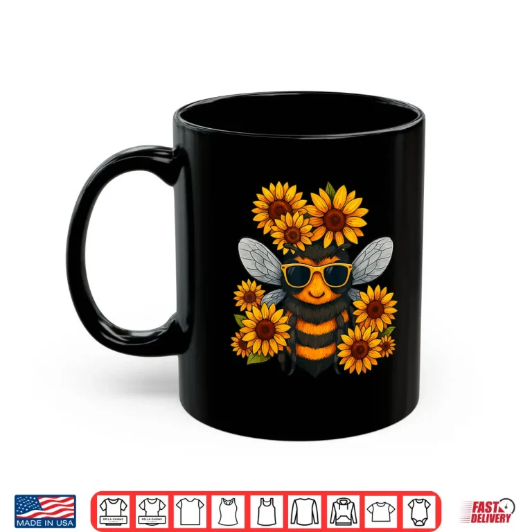 Mug Bee With Sunflowers Nature Lover Shirt