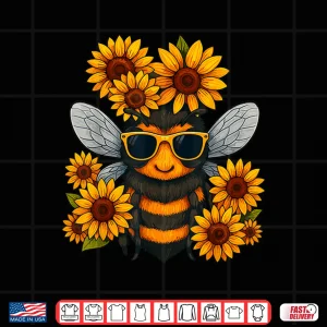 Design Bee With Sunflowers Nature Lover Shirt