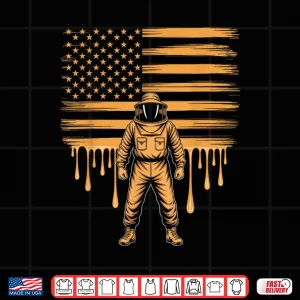 Design Beekeeping American Flag Patriotic Beekeeper Honeybee Shirt