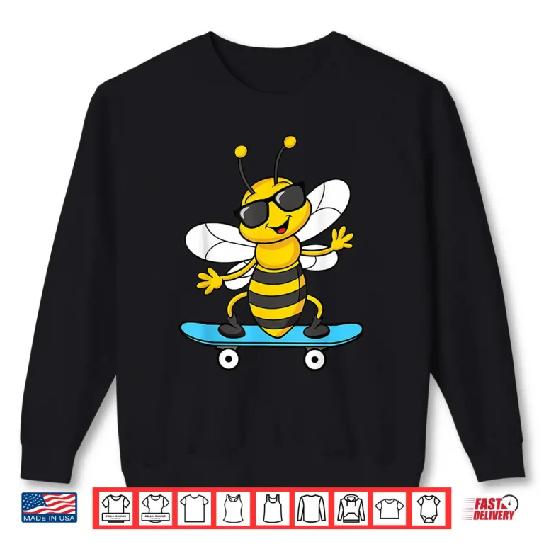 Sweatshirt Cool Bee Skateboard Beekeeper Graphic Shirt