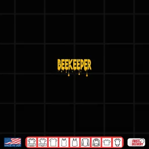 Design Front Back Beekeeper Honeycomb Font Dripping Honey Shirt