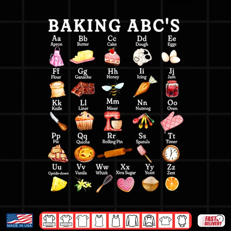 Design Baking Alphabet ABCs Baker Chef Baking Lover Shirt