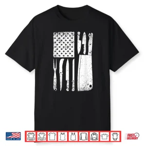 Chef Knife American Flag Patriot Chef Shirt