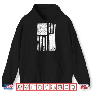 Hoodie Chef Knife American Flag Patriot Chef Shirt