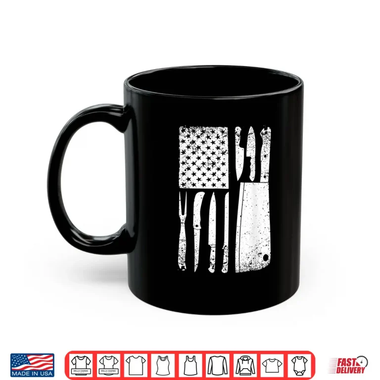 Mug Chef Knife American Flag Patriot Chef Shirt