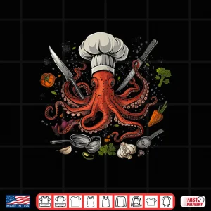 Design Chef Octopus Kraken Sous Chef Cook Shirt