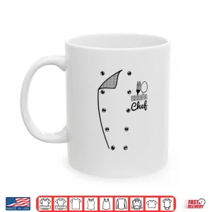 Mug Costume Jacket Faux Cook Uniform Chef Shirt