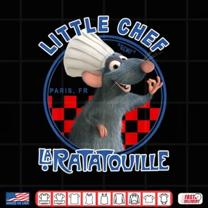 Design Ratatouille Remy Little Chef Graphic Cooking Shirt