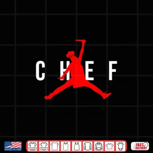 Design Restaurant Chef Jumping Chef Knife Logo Culinary Shirt