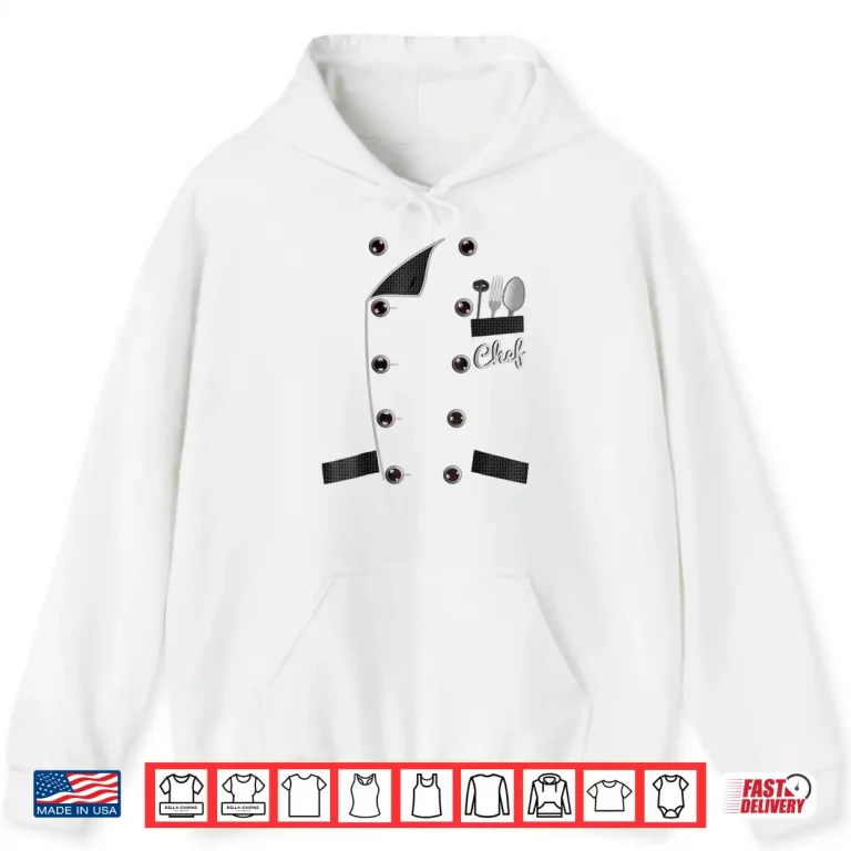 Hoodie Uniform Jacket Faux Cooking Chef Shirt