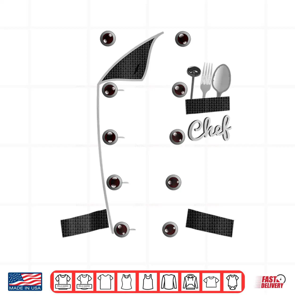 Uniform Jacket Faux Cooking Chef Shirt Uniform Jacket Faux Cooking Chef Shirt