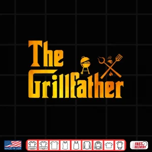 Design BBQ Grill Smoker The Grillfather Barbecue Chef Shirt