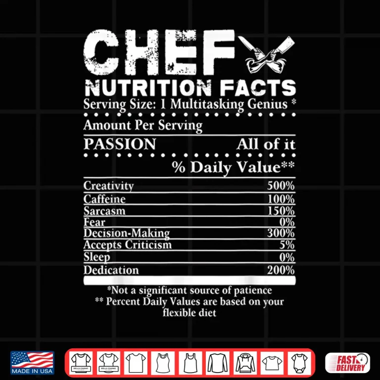 Design Nutrition Facts Professional Chef Shirt