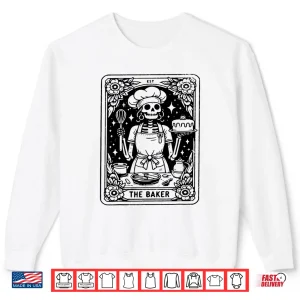 Sweatshirt The Baker Tarot Card Skeleton Baking Skull Witchy Chef Shirt
