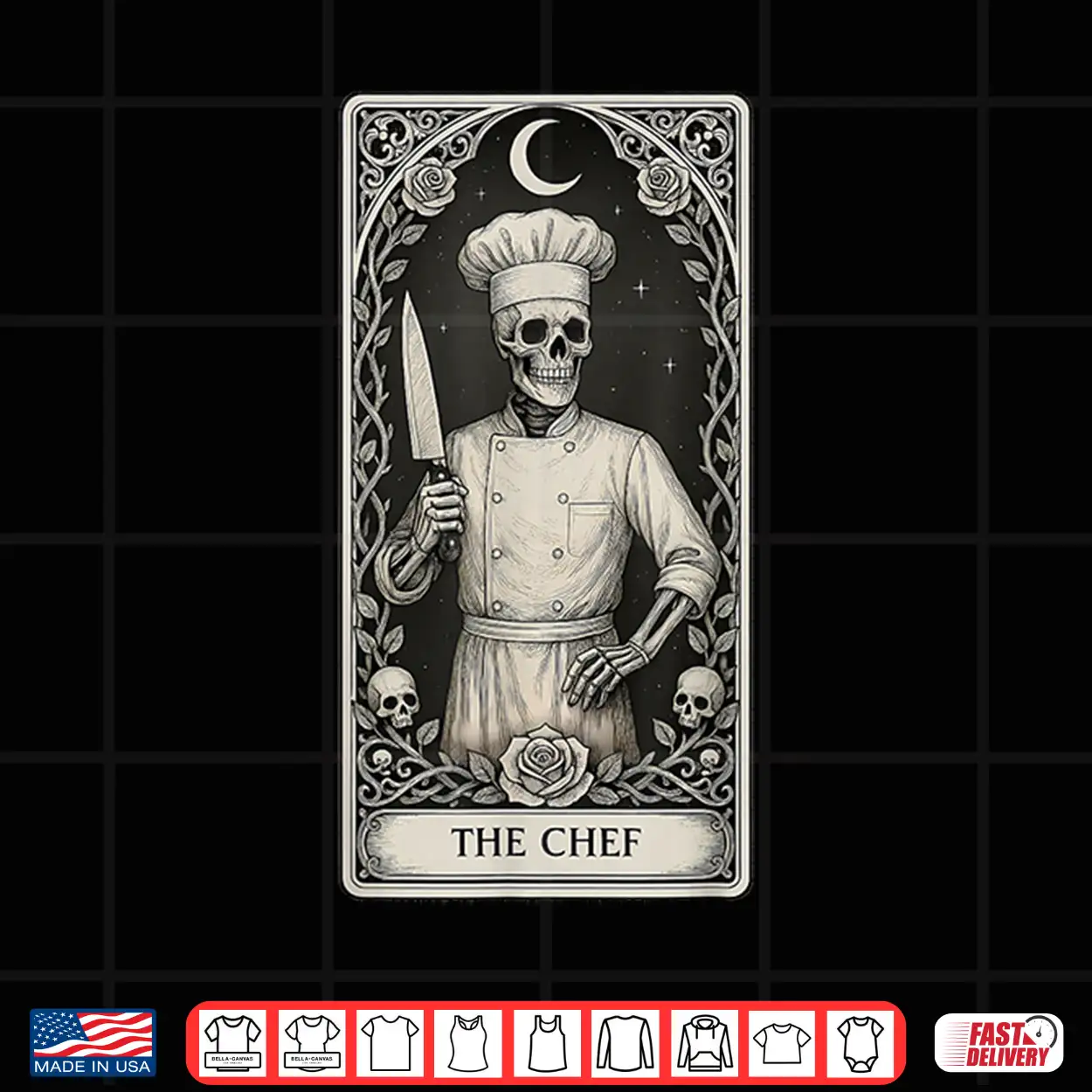 The Chef Skeleton Tarot Card Culinary Shirt The Chef Skeleton Tarot Card Culinary Shirt