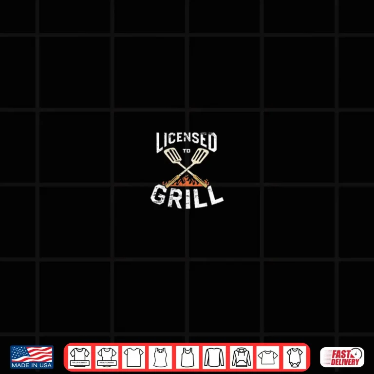 Design Licensed To Grill Pocket Emblem BBQ Chef Grilling Shirt