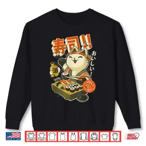 Sweatshirt Sushi Cat Chef Graphic Shirt