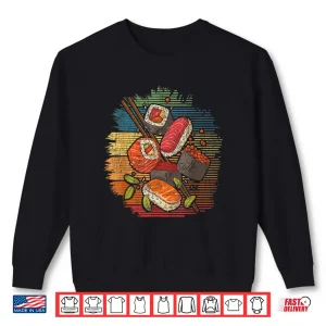 Sweatshirt Sushi Retro Art Japan Japanese Food Lover Cuisine Chef Shirt