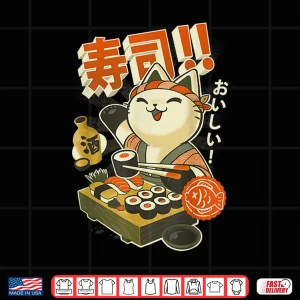 Design Sushi Cat Chef Graphic Shirt