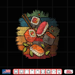 Design Sushi Retro Art Japan Japanese Food Lover Cuisine Chef Shirt