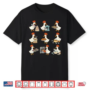 Cute Goose Pastry Baker Lover Goose Chef Shirt