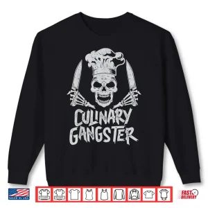 Sweatshirt Culinary Cook Skull Cooking Knife Chef Shirt