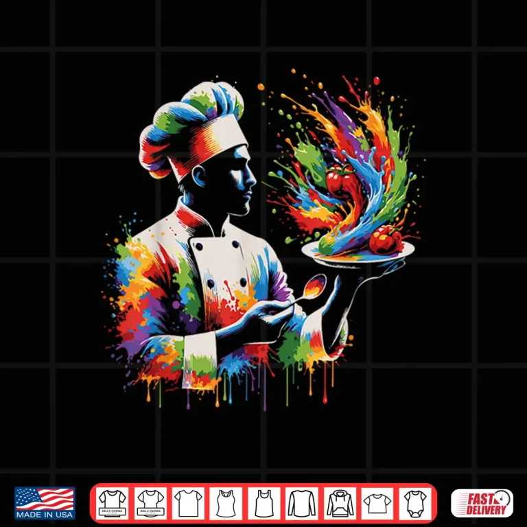 Design Colorful Splash Art Kitchen Cooking Lovers Shirt