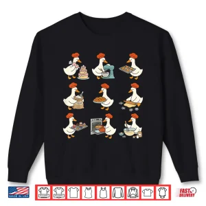Sweatshirt Cute Goose Pastry Baker Lover Goose Chef Shirt