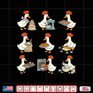 Design Cute Goose Pastry Baker Lover Goose Chef Shirt