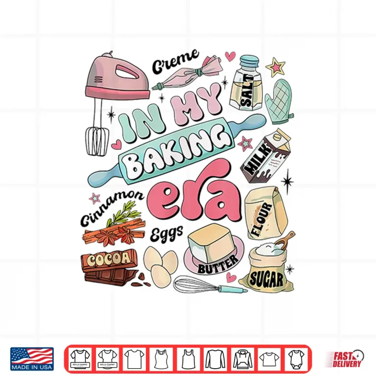 Design In My Baking Era Cute Baker Baking Chef Shirt
