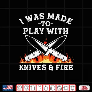 Design Knives Play Cooking Lovers Culinary Chef Shirt