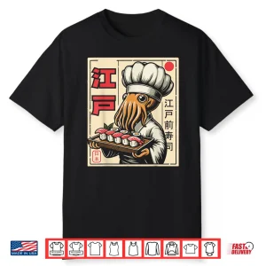 Octopus Sushi Japanese Anime Kawaii Chef Shirt