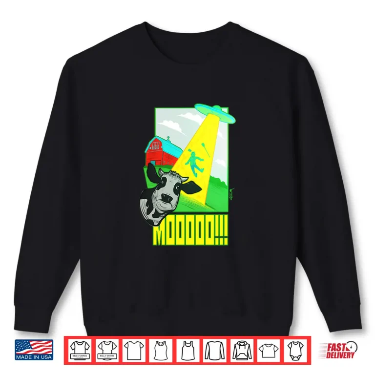 Sweatshirt Moo Ufo Funny Joke Shirt