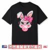 Girls Easter Cute Bunny Face Coquette Bow Kids Shirt