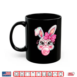 Mug Girls Easter Cute Bunny Face Coquette Bow Kids Shirt