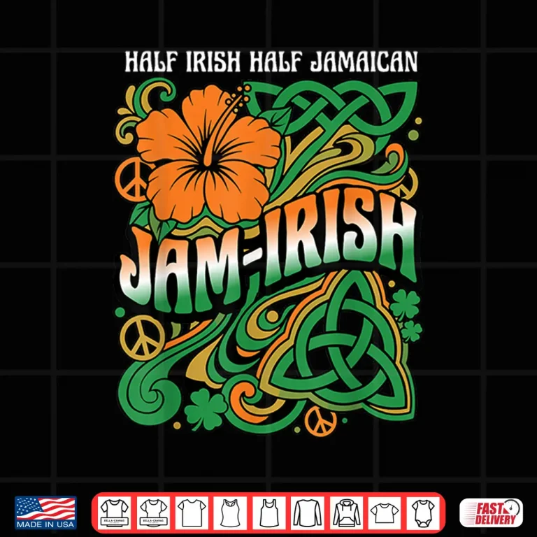 Design Jam Irish Half Irish Half Jamaican St Patricks Day Shirt