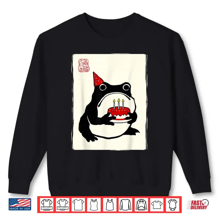 Sweatshirt Japanese Kawaii 3rd Birthday Grumpy Frog Birthday Shirt