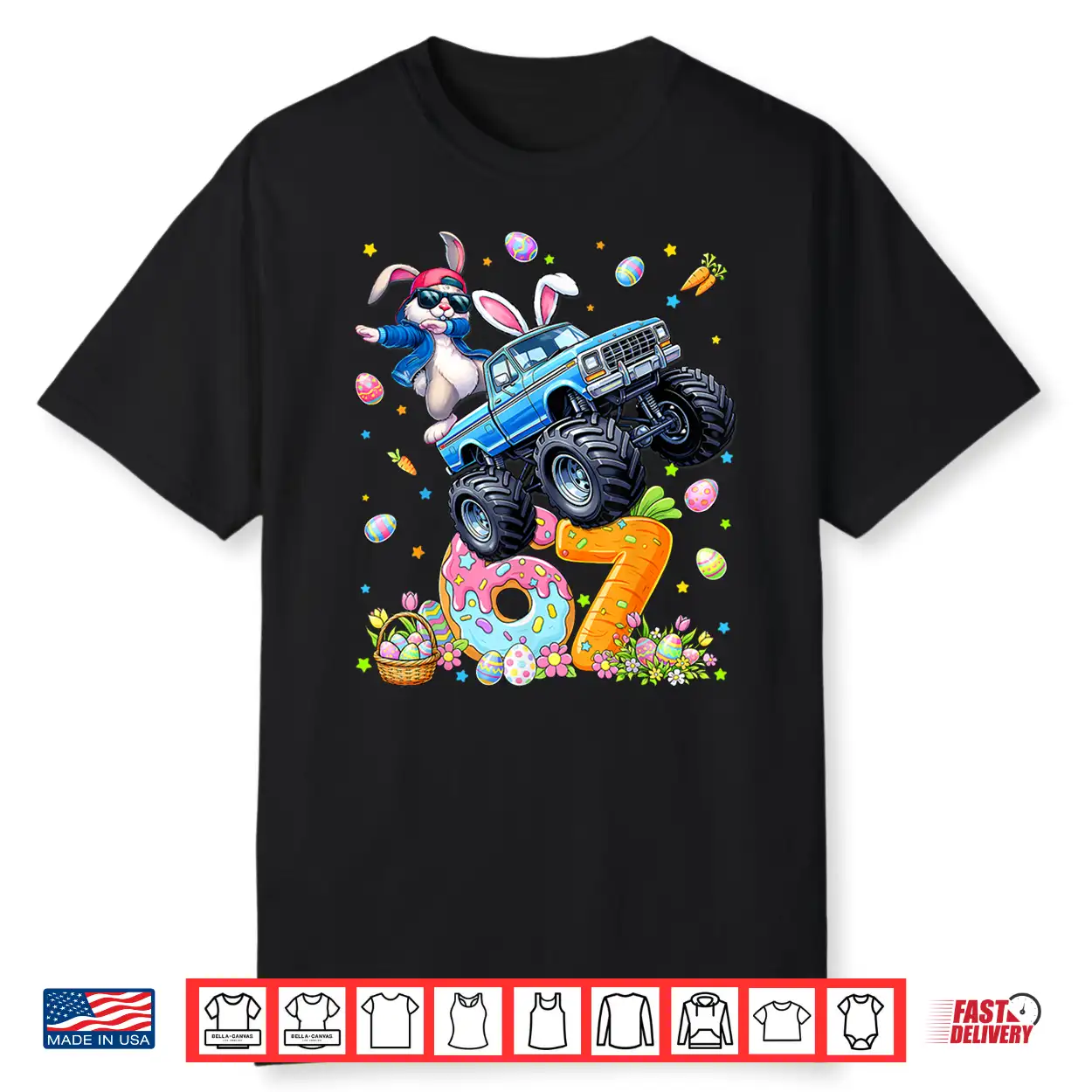 Monster Truck Dabbing Rabbit Easter Bunny Boys Shirt Monster Truck Dabbing Rabbit Easter Bunny Boys Shirt
