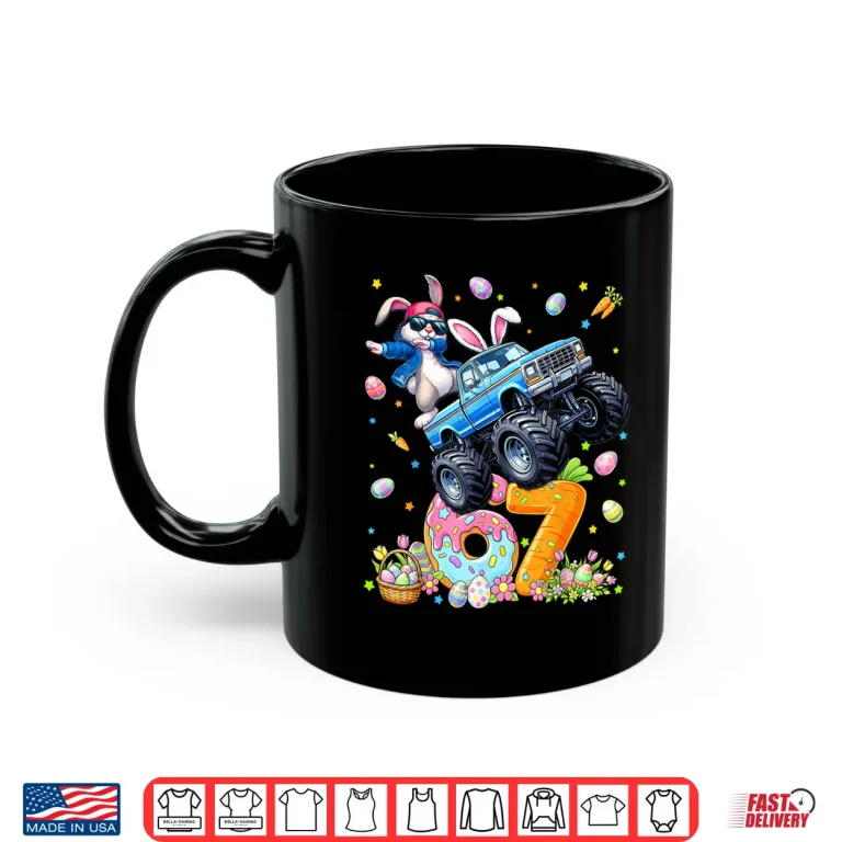 Mug Monster Truck Dabbing Rabbit Easter Bunny Boys Shirt