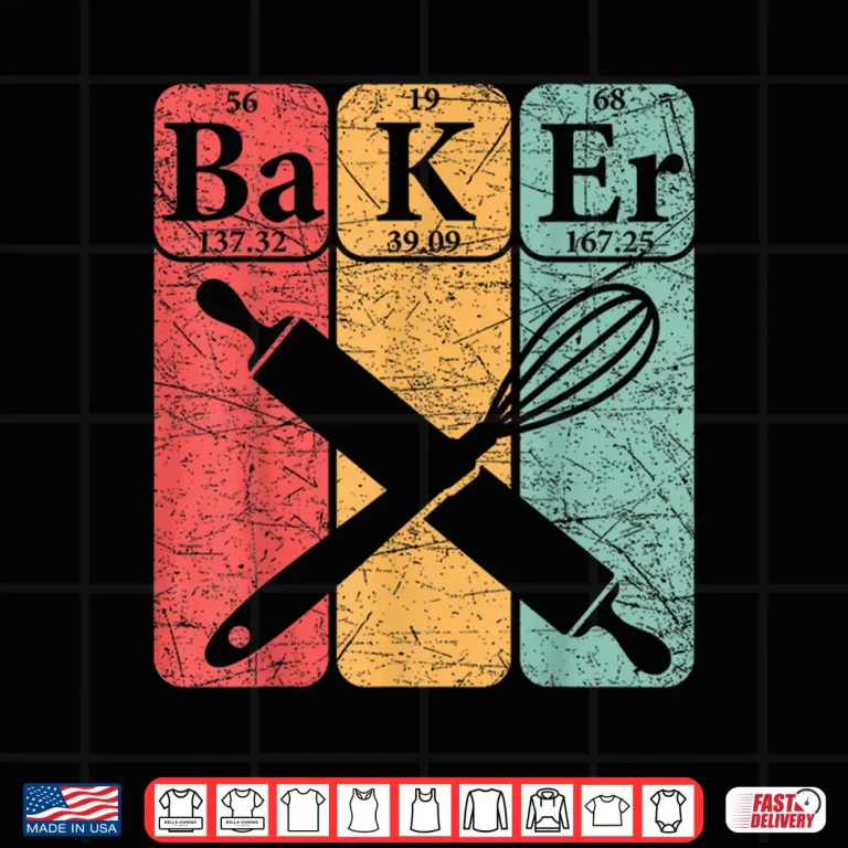 Design Baker Periodic Table Elements Baking Nerd Vintage Shirt